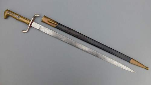 SG M1871 Dress Dagger, etched blade and with owners name engraved on grip!!