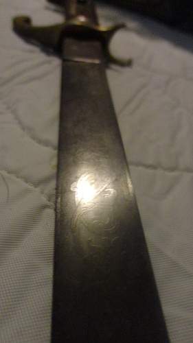 Odd Early &quot;German&quot; &quot;Bayonet&quot; with engraved blade