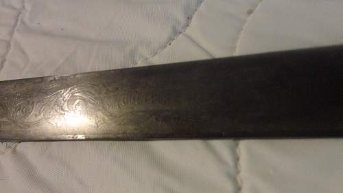 Odd Early &quot;German&quot; &quot;Bayonet&quot; with engraved blade