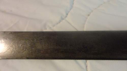 Odd Early &quot;German&quot; &quot;Bayonet&quot; with engraved blade