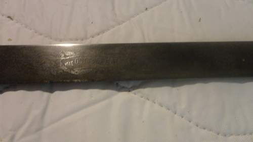 Odd Early &quot;German&quot; &quot;Bayonet&quot; with engraved blade