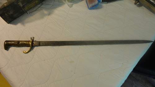 Odd Early &quot;German&quot; &quot;Bayonet&quot; with engraved blade