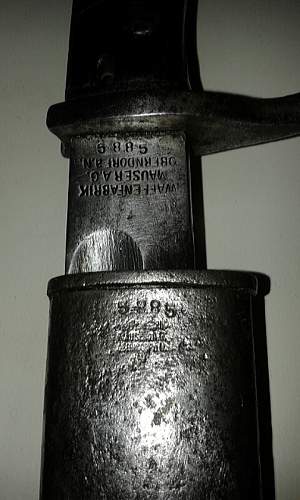 4-digit serial (?) markings on a Mauser 98/05 bayonet