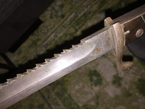 WWI Luneschloss Sawback Bayonet at a yard sale