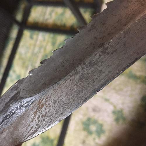 WWI Luneschloss Sawback Bayonet at a yard sale