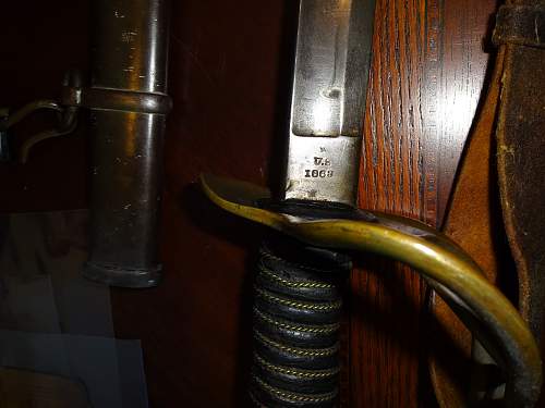 US 1860 model cavalry saber by Roby with inscription on the hilt.