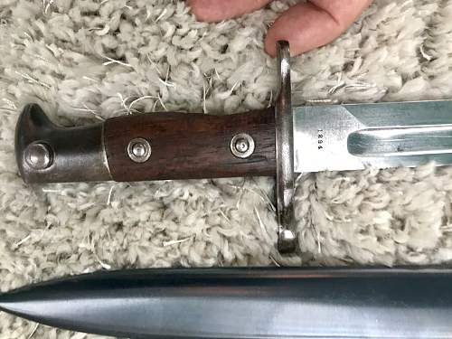 Krag bayonet and scabbard