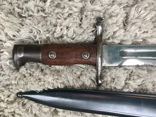 Krag bayonet and scabbard