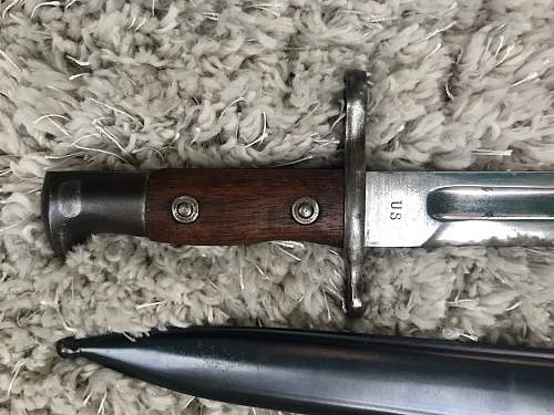 Krag bayonet and scabbard