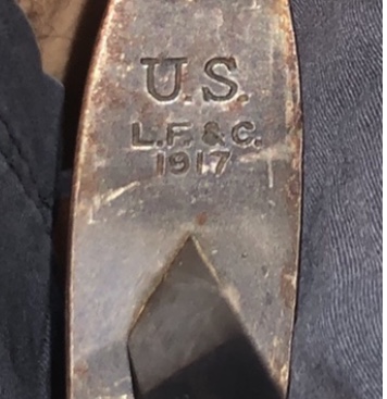 WW1 US Model of 1917 trench knife in WW2 with US Marine