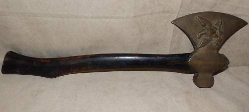 TOTE hatchet which is engraved to Hiawatha Tribe No. 36 Imp. O.R.M