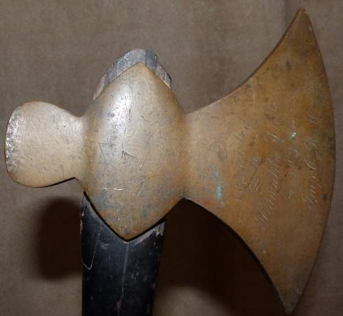 TOTE hatchet which is engraved to Hiawatha Tribe No. 36 Imp. O.R.M