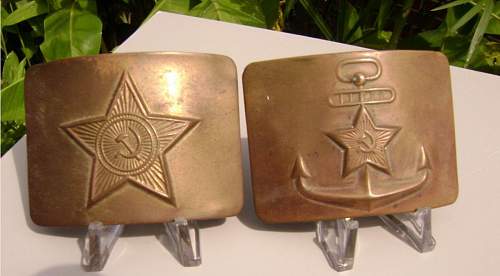 Army and Navy belt buckles