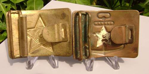 Army and Navy belt buckles