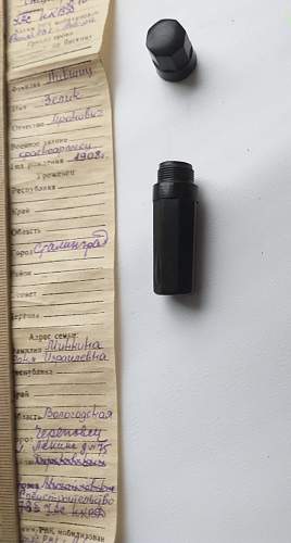 Russian WW2 ID Capsule with Paper