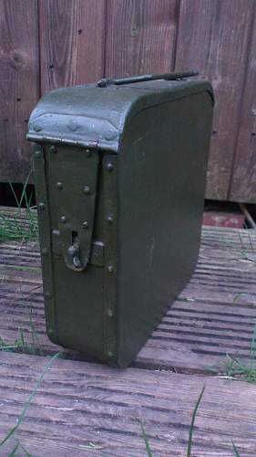 Steel Handle Riveted Maxim Ammo Tin ID