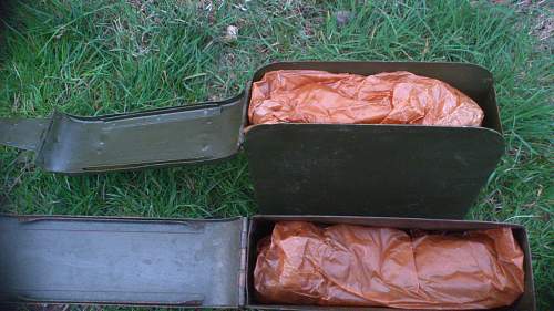 Steel Handle Riveted Maxim Ammo Tin ID