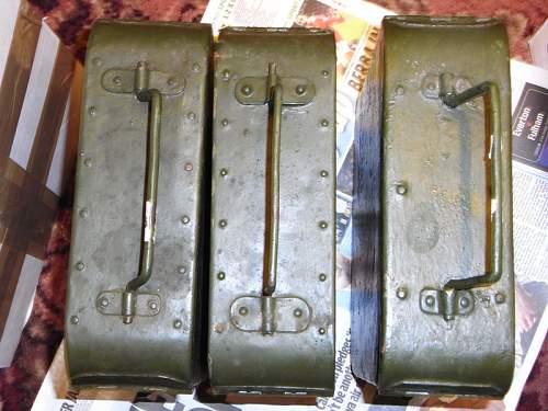 Steel Handle Riveted Maxim Ammo Tin ID