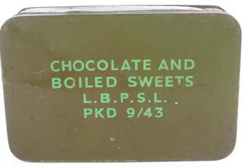 11/43 dated british chocolate &amp; boiled sweets tin