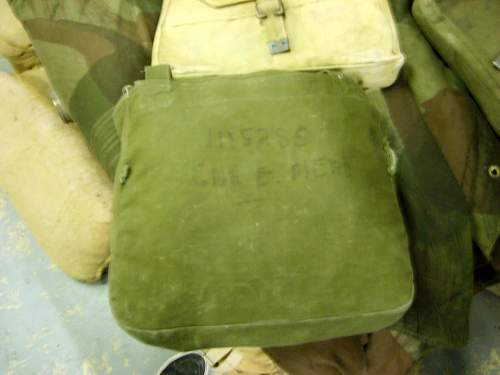 British issue 'musette' bag- 159ParaLghtRA 44th Indian Airborne 1944/5.