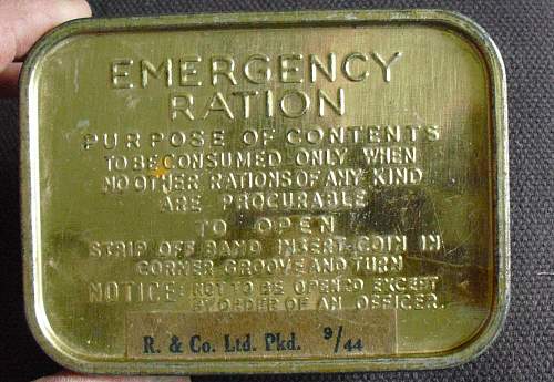 British Emergency Ration tin R&amp;Co 9/44