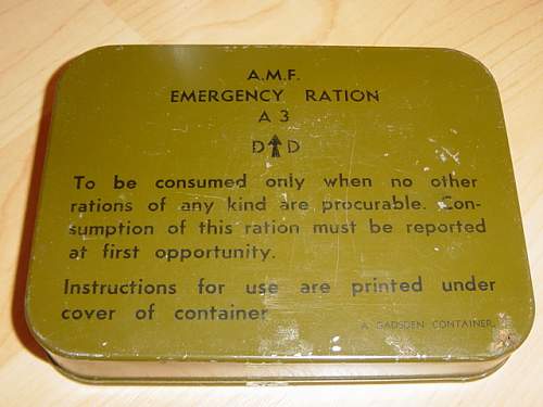 Australian issue Emergency Ration tins