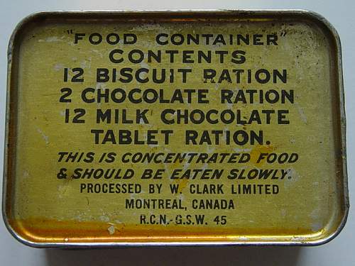 Canadian issue Emergency ration tin