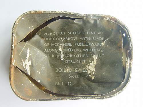 British issue Boiled sweets ration tins