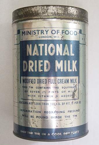 British Ministry of Food dried milk tin