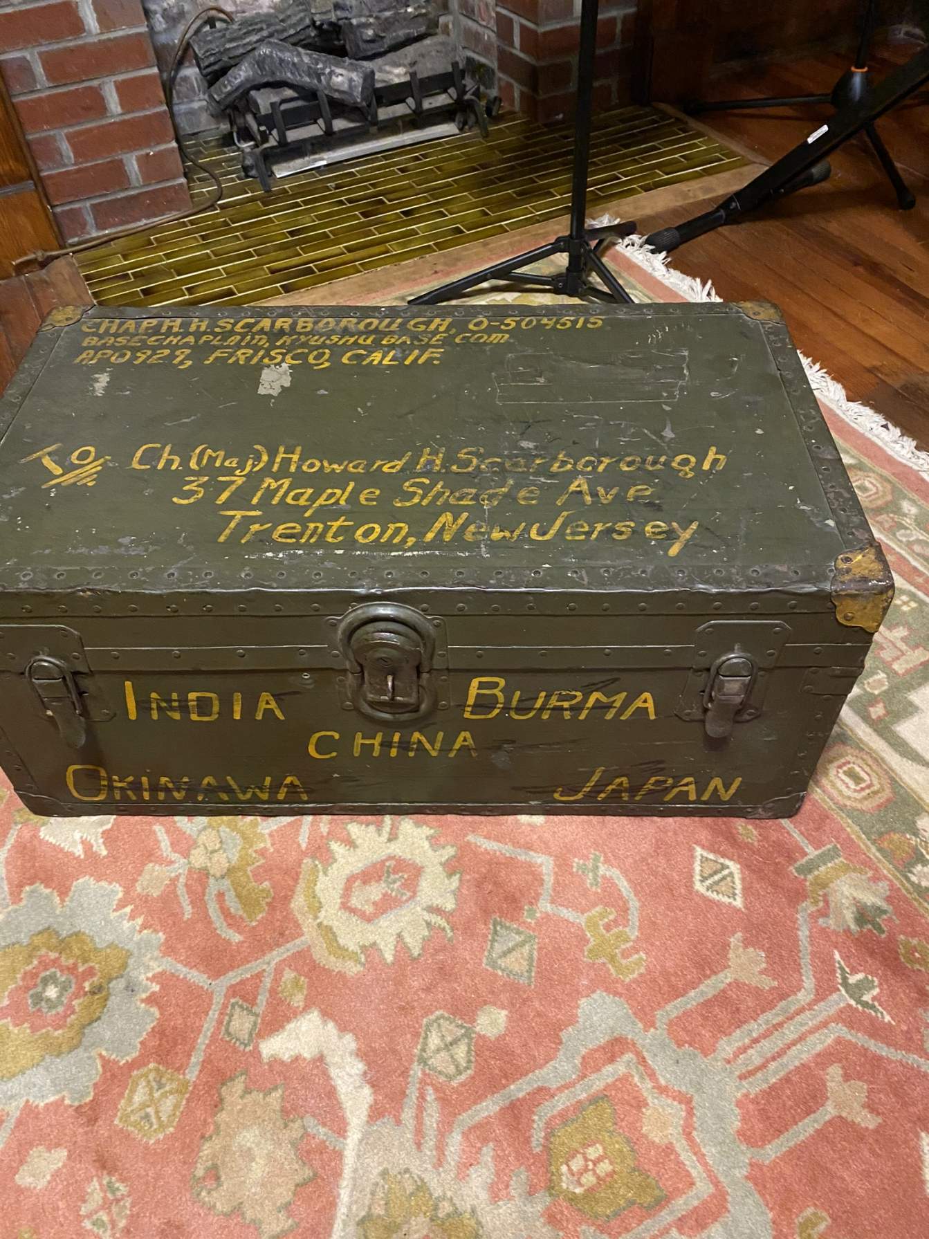 Lot - WWII Army Footlocker Trunk