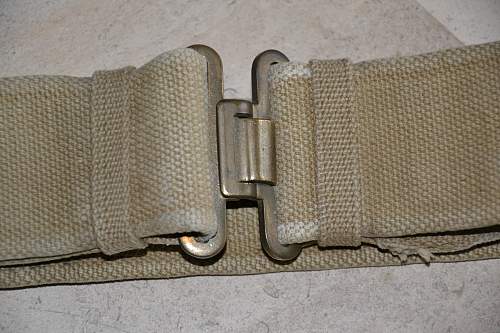British 1937 pattern late war issue webbing belt complete with holster and ammo pouch