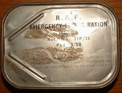 RAF Emergency Flying Ration MKII tins