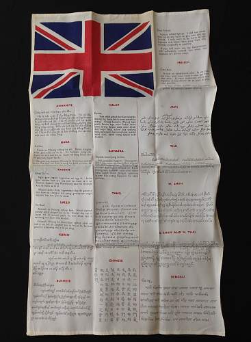 WW2 British British RAF Far East Blood Chit