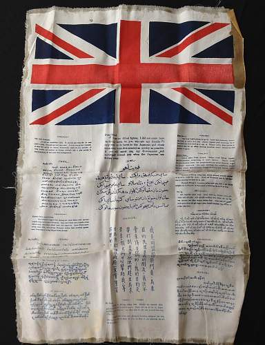 WW2 British British RAF Far East Blood Chit different pattern