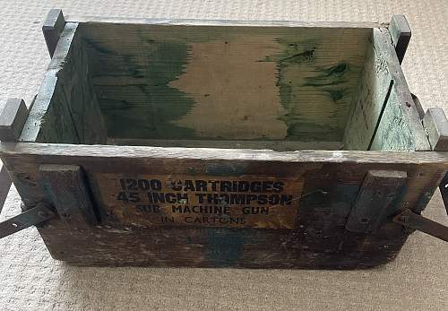 Thompson SMG 1200 cartridge ammo crate