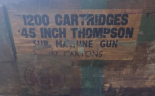 Thompson SMG 1200 cartridge ammo crate