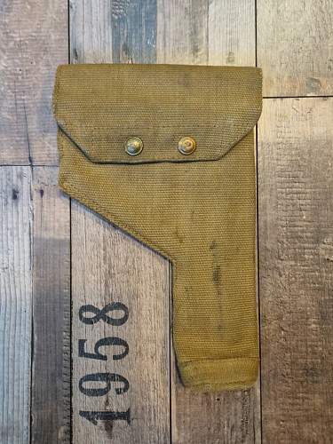 Unknown British P37 double press stud holster