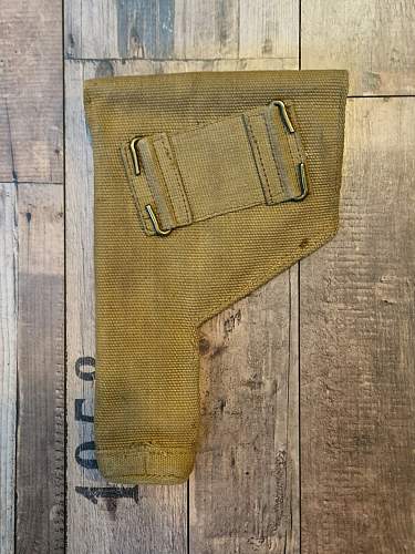 Unknown British P37 double press stud holster