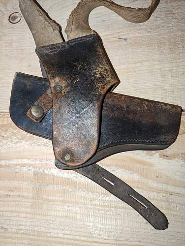 WWI Holster? Neck? Swivel Signed Rare Help Please!