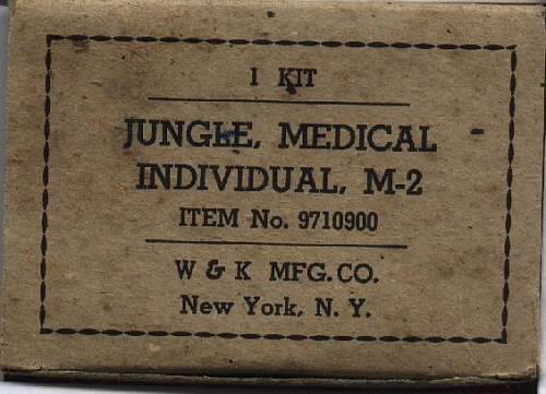 WWII, US, M-2 Individual Jungle Medical Kit, absolutely mint and complete out of original box