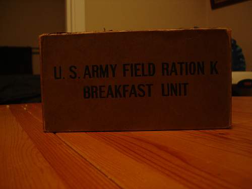 WWII K Ration Crate and Carton buy from SOS, Hiram Walker &amp; Sons, INC. made and 10 - 44 dated