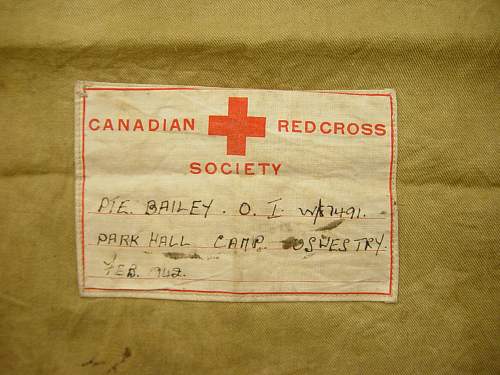 Canadian Red Cross bag named to an ATS girl