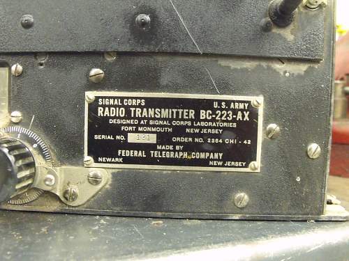 US ARMY SIGNAL CORPS  BC-223 Radio Transmitter