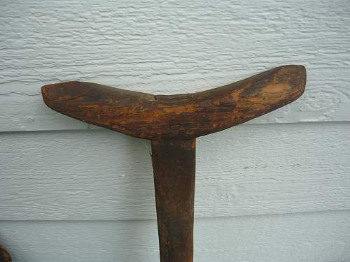 Unknown era military peg leg with crutch