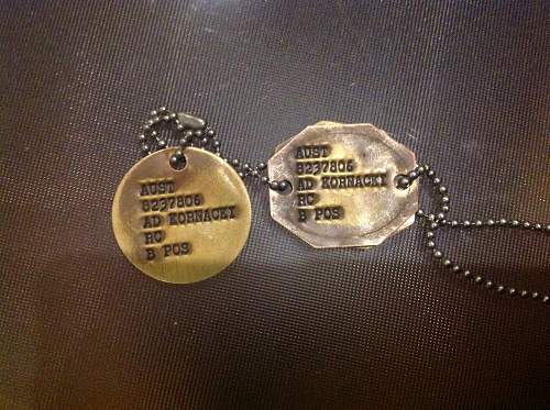 Help with current Australian army dog tags please