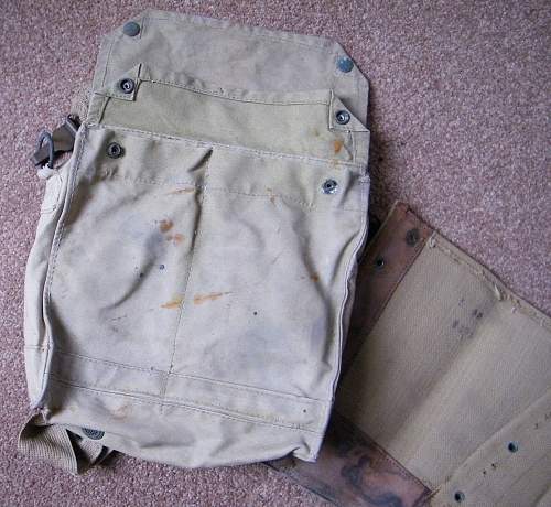 Gaiters and gas mask bag