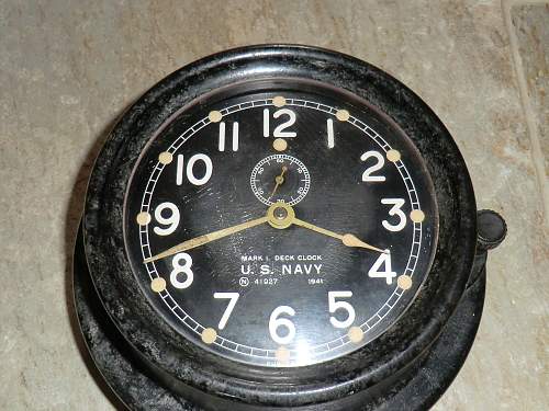 US Navy mark 1 deck clock dated 1941