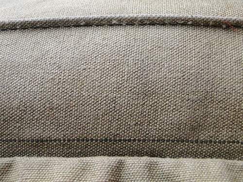 Khaki two tone canvas rucksack - External A-frame. British / German?