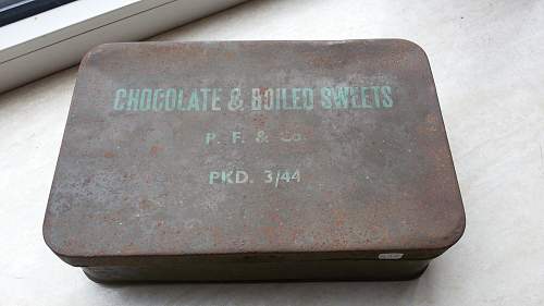 11/43 dated british chocolate &amp; boiled sweets tin