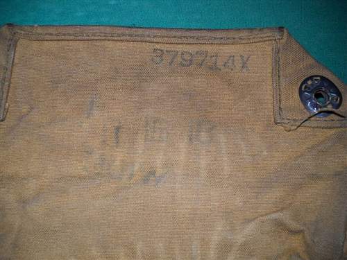 U.S. Army issue, WWI gas mask and satchel bag